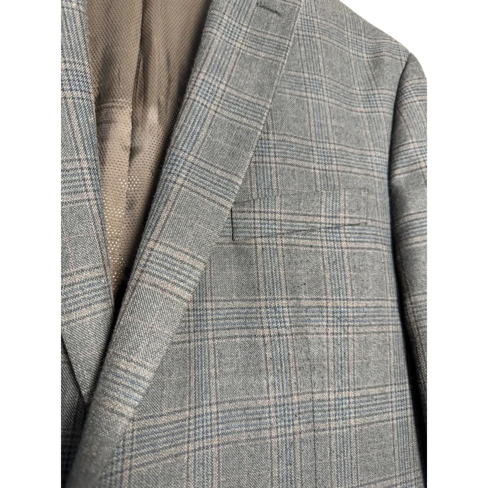 Michael Kors Mens Grey Glen Plaid Sport Coat Blazer 42 Regular Two Button Jacket
